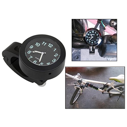 Itian Motorbike Clock Waterproof Motorcycle Clock Motorbike Handlebar Watch Dial Handlebar Mount Watch Accessory(Black)