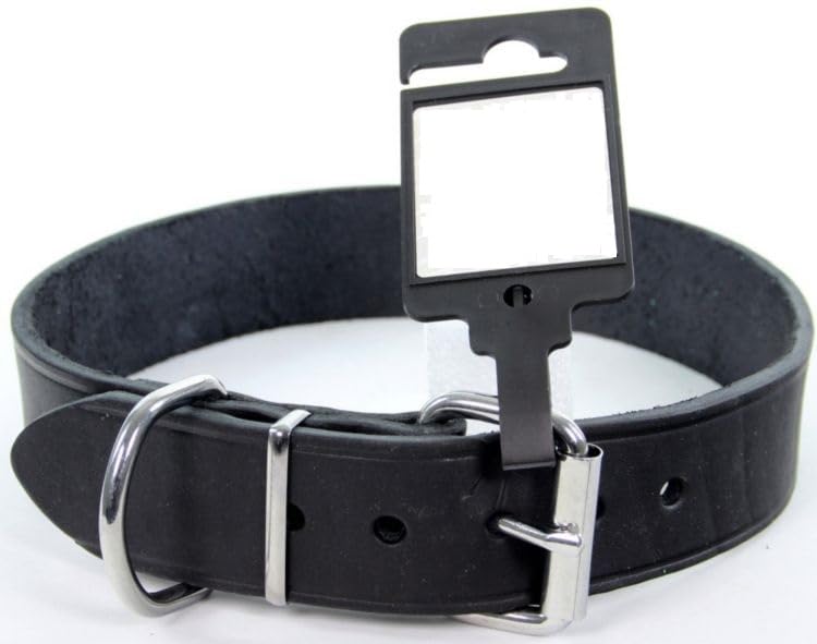 Topmast Guinzaglio per cani Guinzaglio regolabile in pelle grassa oliata - nero 18 mm - 240 cm