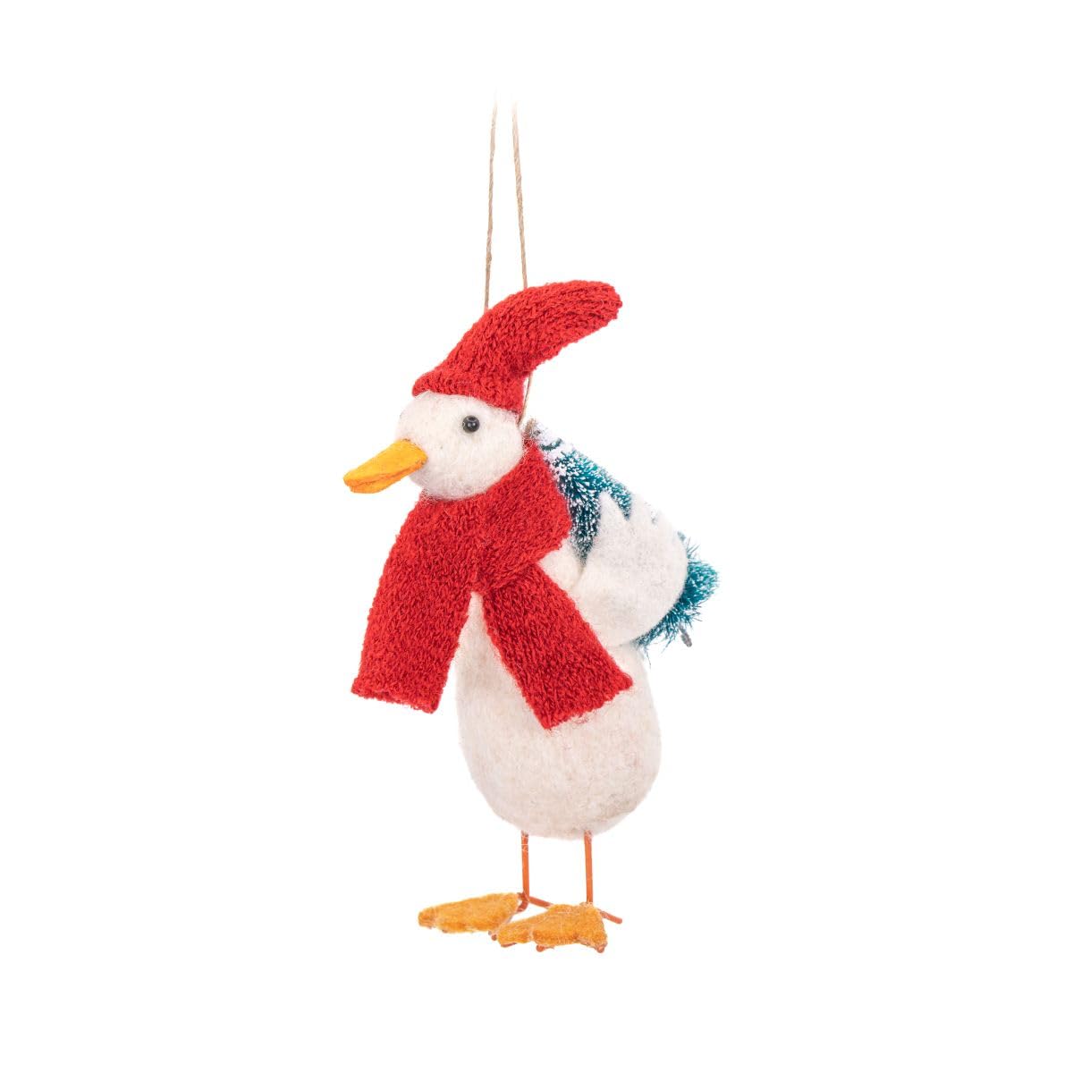 Sass & Belle Felt Goose with Christmas Tree Hanging Decoration