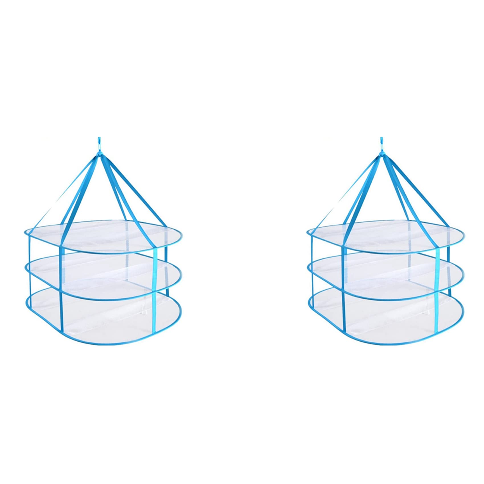 Hndhbfgrt 2X 3-Tier Portable Mesh Clothes Hanging Dryer, Foldable Sweater Drying Rack, Hanging Laundry Rack