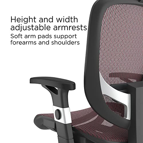 staples hyken ergonomic swivel task chair adjustable with breathable mesh amp lumbar support perfect for homeamp office maroon