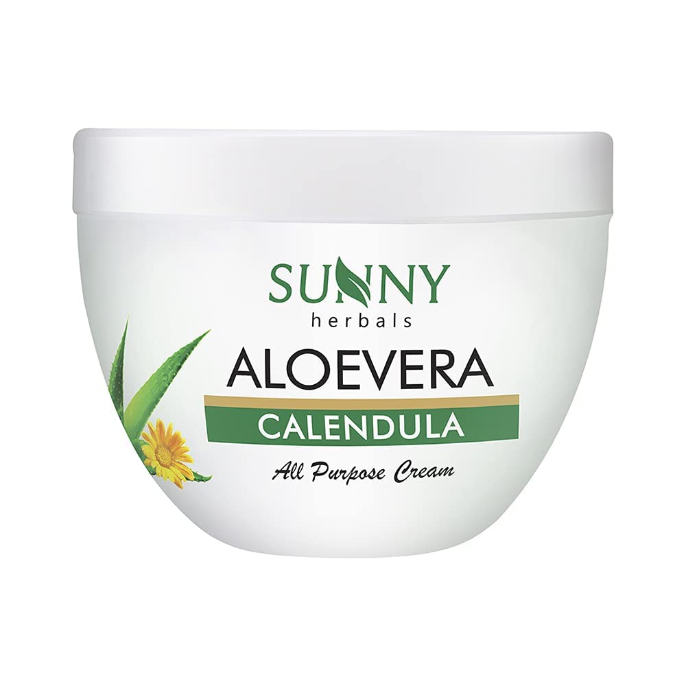 SunnyAloevera & Calendula All Purpose Face Cream | Helps Prevent Scarring, Sunburn | Calendula Suitable For Delicate Skin | Aloevera Helps To Moisturize Skin & Gives a Healthy Glow (250 Gm)