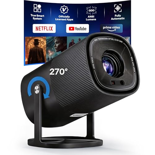 【Built-in Officially-Licensed Apps & 500 ANSI Lumens & Full Automatic】BoldEver 2026 Upgraded...