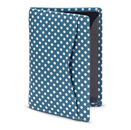 Tarjetero de cuero y lunares - tarjetero para el abono de transporte, 1642, azul (azul) - 5307P 17 21
