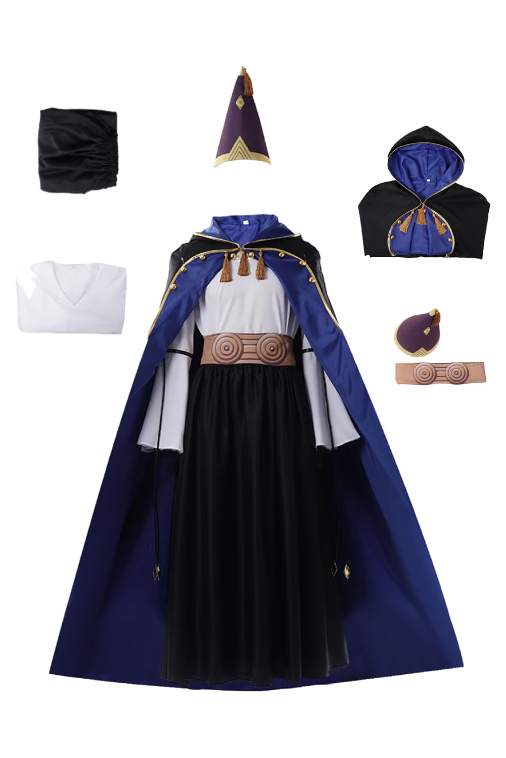 Daiendi Olruggio Atelier Cosplay Costume Wig Set Witch Hat Wizard Robe Halloween Carnival XXXL