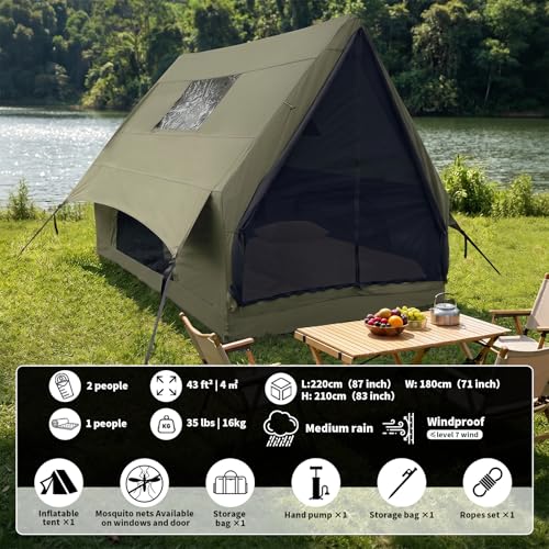 Carpa inflable Qeroo para 1-2 personas, resistente UV y agua miniatura 2