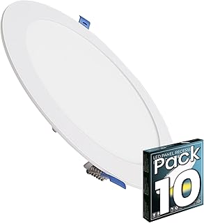 LED ATOMANT Pack 10x Downlight LED Panel Extraplano Redondo 220mm 20W, 1800 lumenes, Color Luz Neutra (4500K), Corte estandar 200mm, Driver incluido