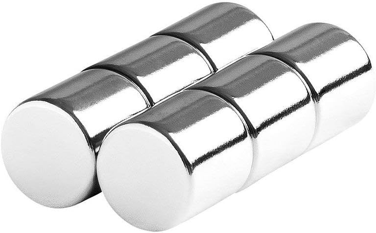 Round Cylinder Magnets 1/2 inch - 6pcs Strong Magnetic Holder Lifter Tool Universal Fastener 12mm Circular Cylindrical Magnet N48