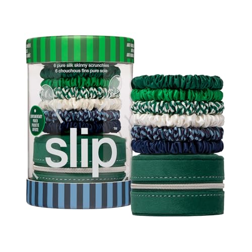 Image of slip Skinny Scrunchies: Anti-Crease, Anti-Breakage Slipsilk Design Protects Delicate Hair | Includes 6 Pure Silk Scrunchies & Complementary Pouch, Hair on Point