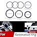 SANRILY 7PCS Emblem Decorative Ring for Car Front Hood Trunk 82mm/74mm Badge Logo Rings/68mm Wheel Center caps hub Cover Ring/Emblem Decal Replacement