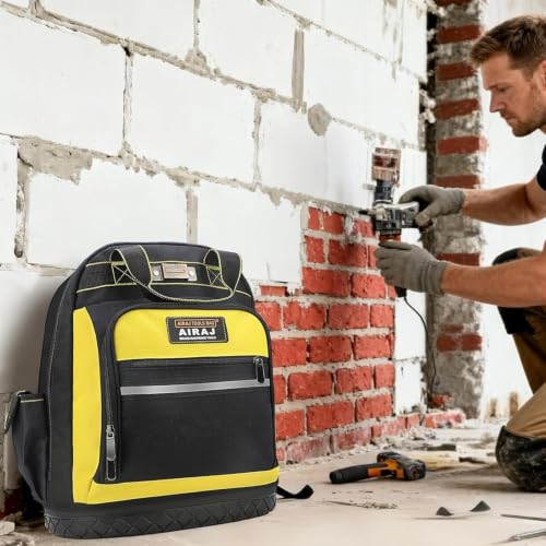 AIRAJ Werkzeugrucksack 43cm Mit Gummiboden, Robustes 1680D – Ansicht 6