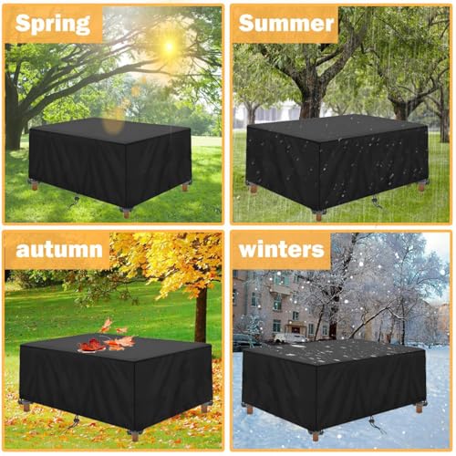 Mantel impermeable rectangular de 40x30 cm negro y protector de mesa para jardín exterior 7
