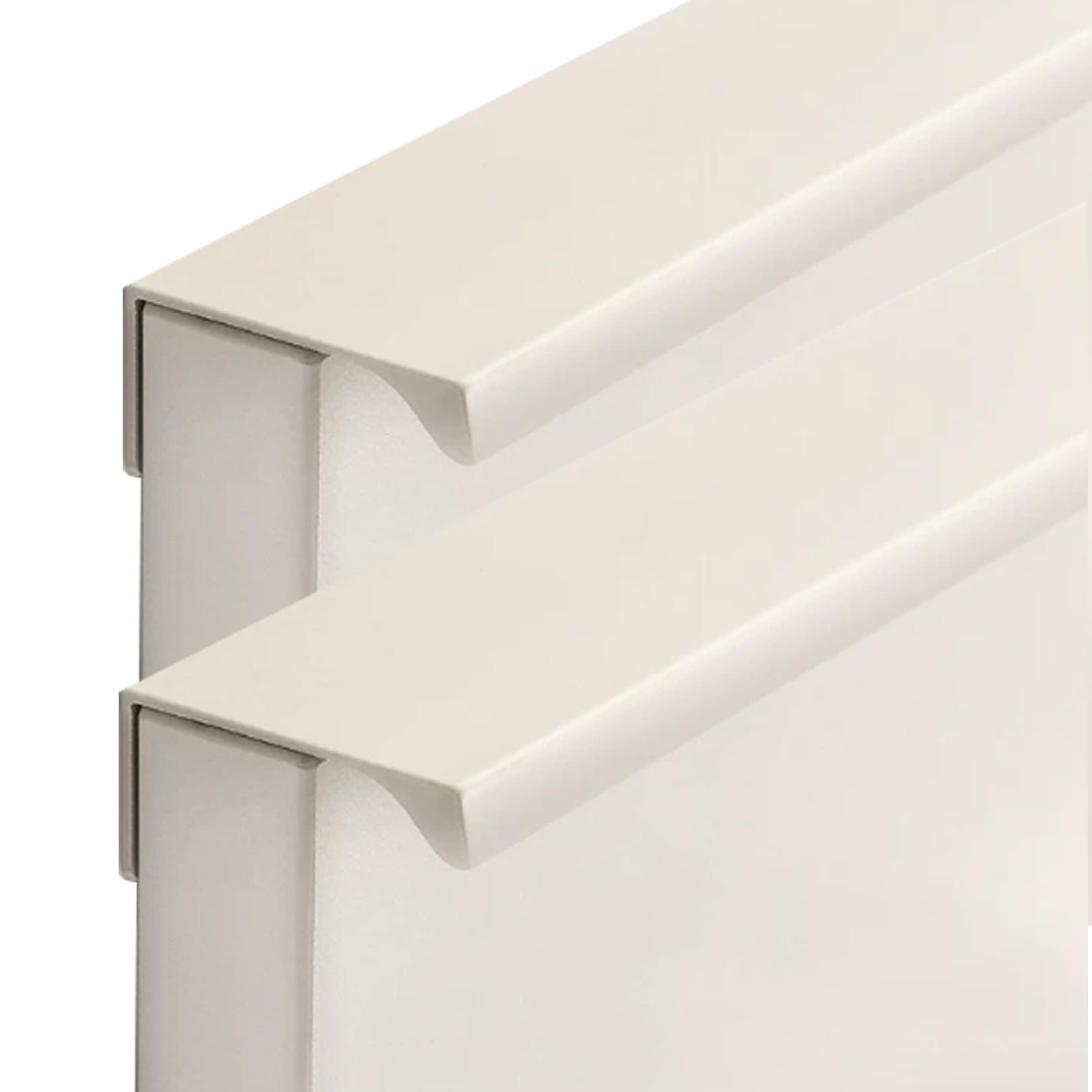 zcru004 Aluminium Alloy Invisible Furniture Pull Concealed Handles Cabinet Handle Wardrobe Kitchen Cupboard Finger Edge Pull DrawerHandles Gate Knobs Shell White 2 Pieces (Length 120mm)