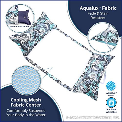 Image of Aqua 4-in-1 Deluxe Monterey - Resort-Quality Pool Float & Water Hammock - Multi-Purpose, Inflatable Pool Floats for Adults - Thick, Durable Fabric Material - Antigua Blue