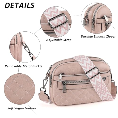 TANTOMI Crossbody Bags for Women, Multi Pocket Crossbody Purses, Vegan Leather Shoulder Handbags with Adjustable Wide Strap — view 5