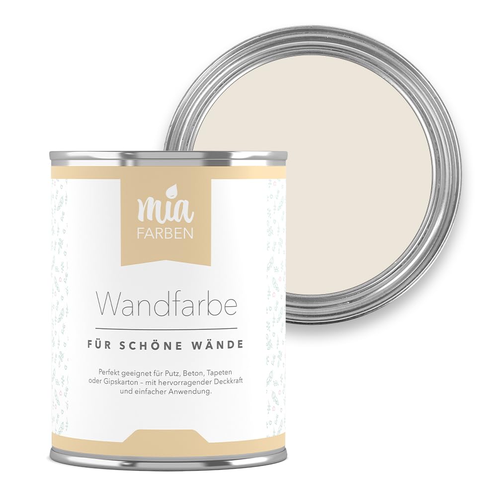 Wandfarbe für Wände & Tapeten 2,5L - sanfte, matte Farbtöne, hochdeckend (Dezentes Sandbeige)