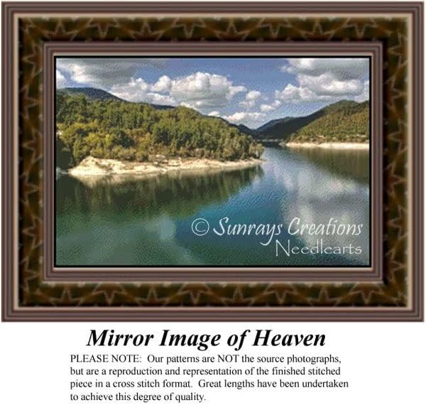 Waterscapes Cross Stitch Pattern | Mirror Image of Heaven (Pattern Only, You Provide The Floss and Fabric)