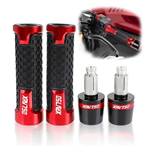Poignées de guidon moto 22mm CNC caoutchouc rouge accessoire de rechange pour XRV750