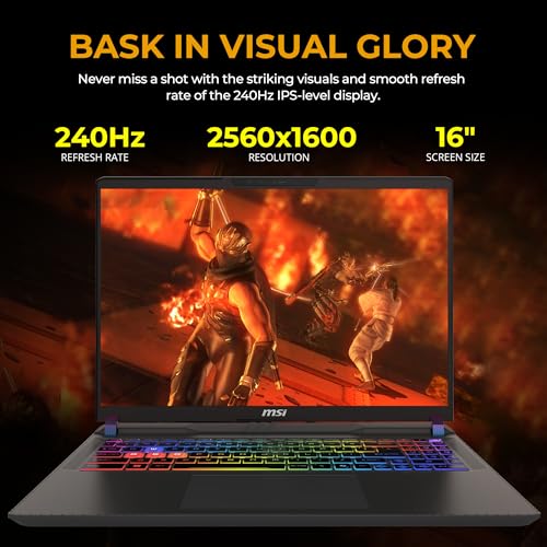 Image of msi Vector 16 HX AI 16 inch QHD+ 240Hz Gaming Laptop, Intel Ultra 9 275HX, GeForce RTX 5080 16GB GDDR7, 16GB DDR5, 2TB Storage(1TB SSD&1TB Docking Station), Backlit Keyboard, Win 11 Pro, Gray