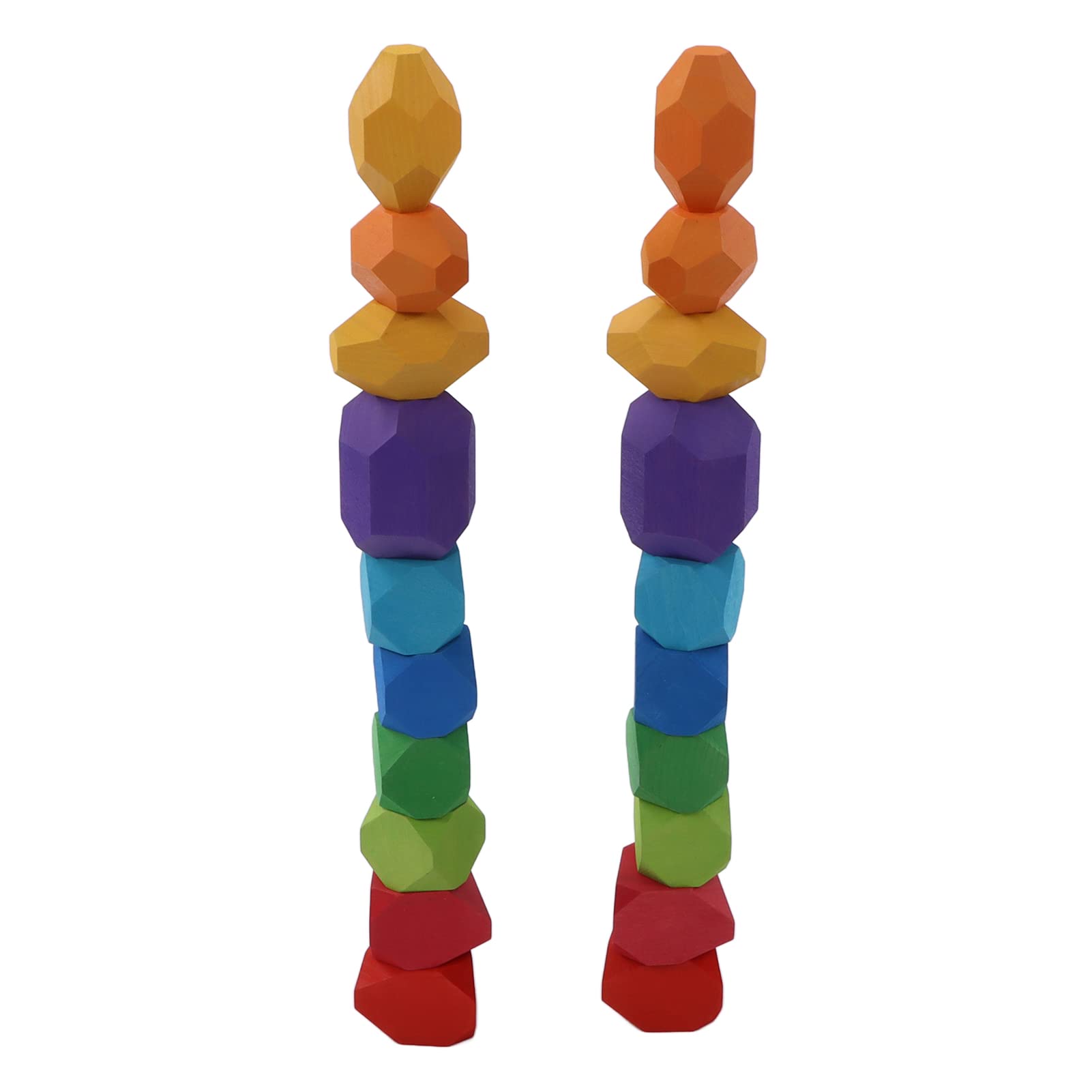 Bloques de Madera de Piedra de Colores Brillantes, Juego Educativo de Diseño de 360° para Niños, Material de Pino, Tamaño 20 Piezas