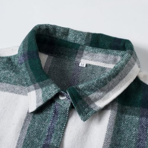 Image of HZXVic Boys Flannel Shirts Toddler Plaid Shacket Kids Button Down Long Sleeve Shirt Family Matching Outfits 12 Months-2XL