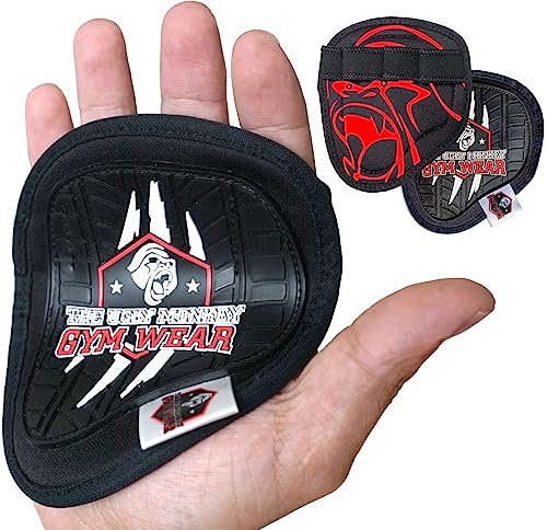 Guantillas Guantes Gimnasio Hombre Mujer Gym Fitness Antideslizante Levantamiento Agarre Pesas Manoplas Entrenamiento Dominadas - Callera Lavable Higienica Anti Olor Grip Pads (Red)