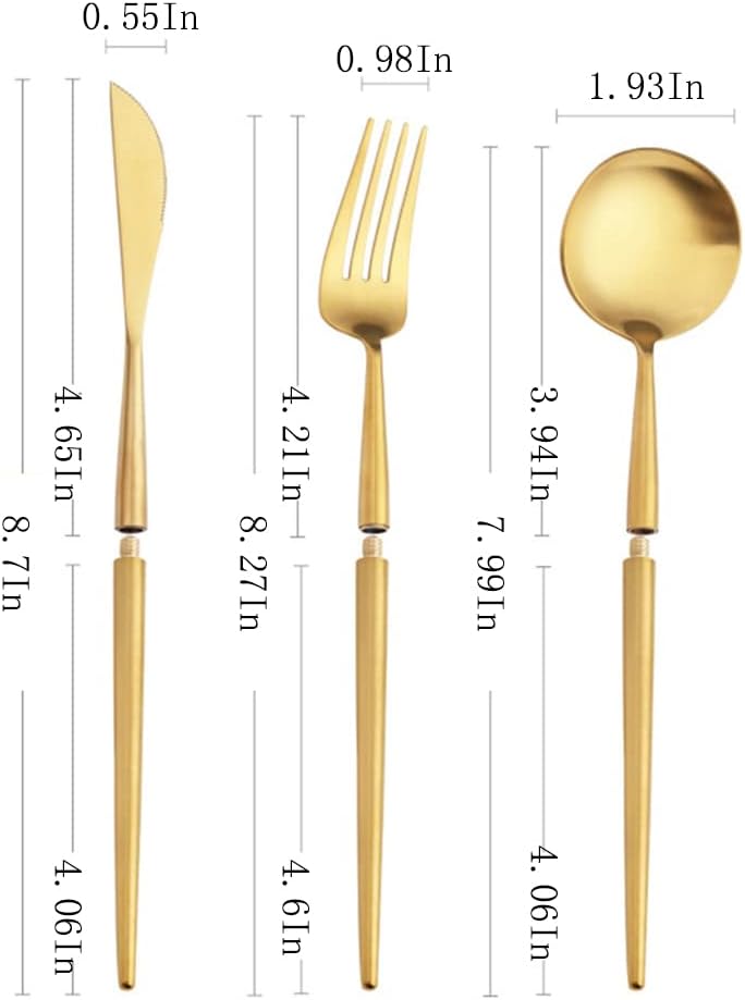 3 Pcs Portable Black Flatware set for 1 Forks Spoons and Knives Gold Silverware set Utensils Tableware Light Luxury Travel Outdoors With Box