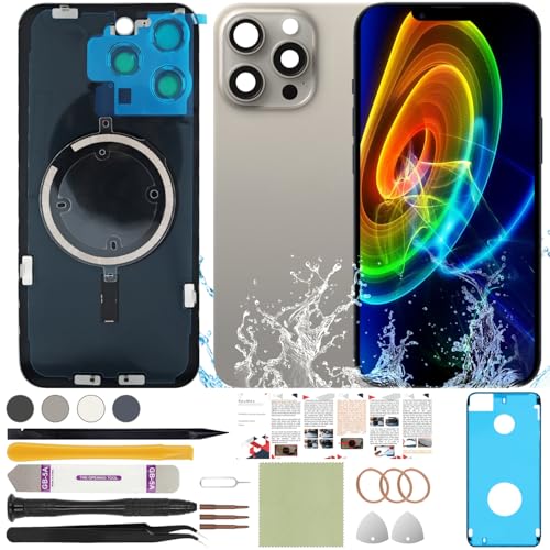 ReuWeu Back Screen Glass Cover Replacement Compatible with iPhone 15 Pro Max All Carriers 6.7