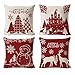 Nynicorny 4 Pack Natale Fodere per Cuscini, Cuscini Divano Pupazzo di Neve Decorativo Copricuscini Divano Cuscino Natalizio Fodere 18 x 18 Pollici (rosso)