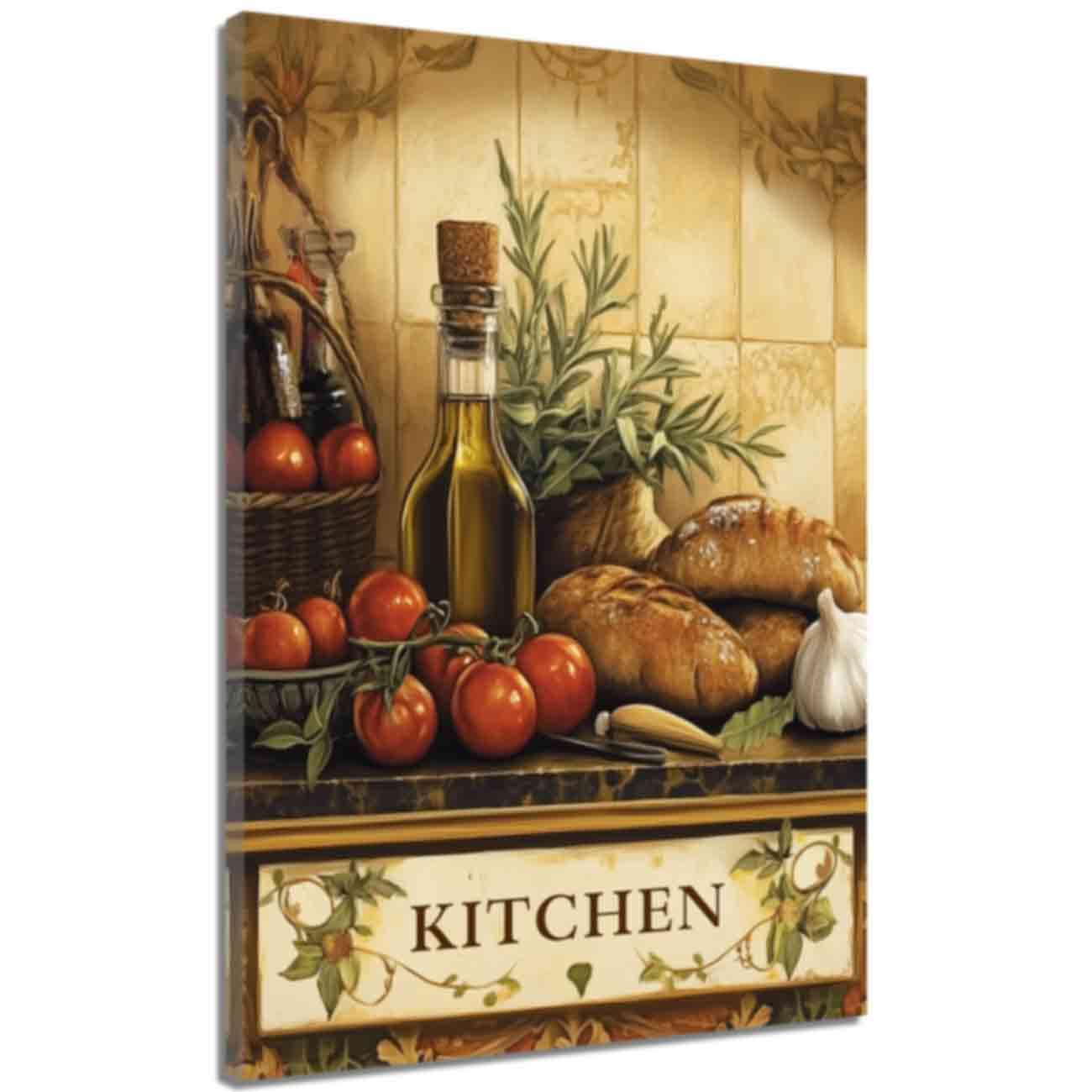 LMYSXAOZ Country Kitchen Wall Art Farmhouse Sign Canvas Rustic Food Still Life Pictures Prints Quotes Painting Housewarming Gifts (Red,16.00" x 24.00")