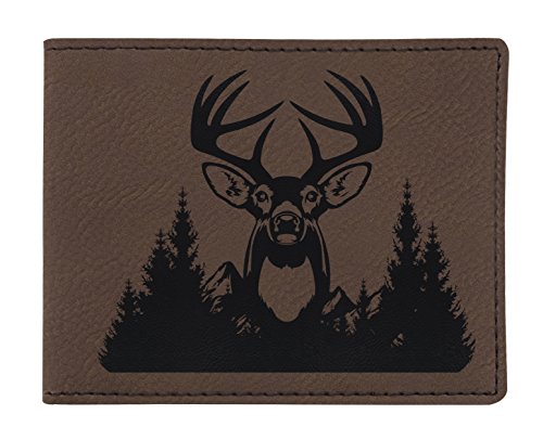 ThisWear Hunting Gifts Hunting Wallet for Men Laser Engraved Leatherette Bifold Wallet