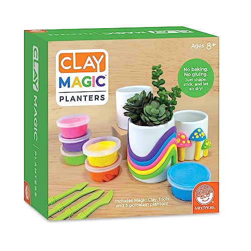 Argile pour enfants MindWare : créez sans cuisson de magnifiques jardinières magiques colorées