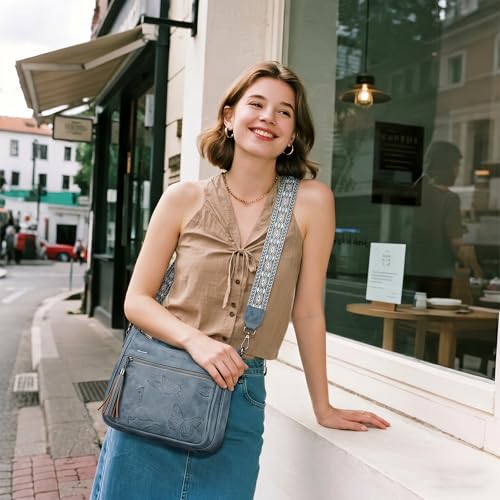 Image of BELTANA Crossbody Bags for Women Trendy Vegan Leather Hobo Purses Medium Butterfly Cross Body Purse with Wide Strap | Adjustable Strap
