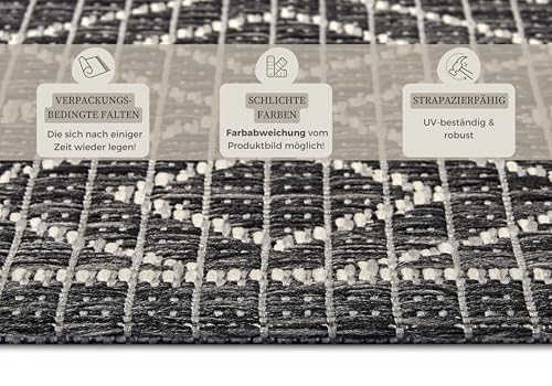 Tapis d'extérieur résistant aux intempéries et imperméable motif losanges 76x150cm