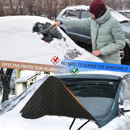 Image of Windshield Snow Cover Fit for Ford Ranger Maverick 2022-2024, Front Windshield Cover for Ice and Snow, Auto Extra Thick Windshield Ice Cover Protects Windshield from Rain, Sun, Frost