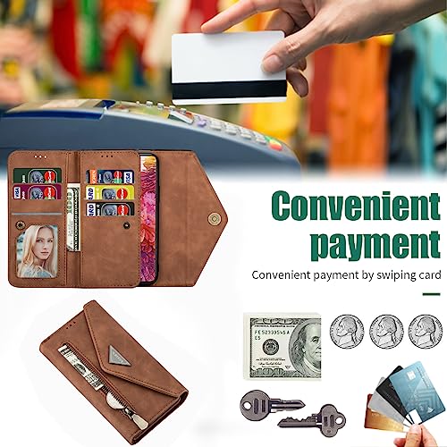 Wallet Case for Samsung Galaxy S20 FE 5G 6.5 inch Flip Zipper Purse Handbag with Credit Card Holder Shoulder Strap Wrist Strap Phone Cover for S 20 EF UW S20FE5G S20FE 20S S2O Fan Edition 4G G5 Brown4