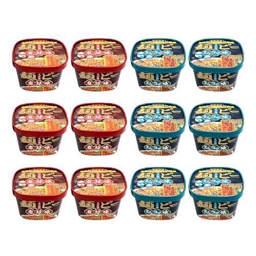 [医食同源ドットコム] iSDG 中華房 麺ピー（麻辣味） × 6食 + 中華房 麺ピー（まろゴマ味） × 6食 低カロリー ノンフライ太麺 つるつる もちもち おいしい 即席カップ麺 中華ラーメン 中華料理のサムネイル