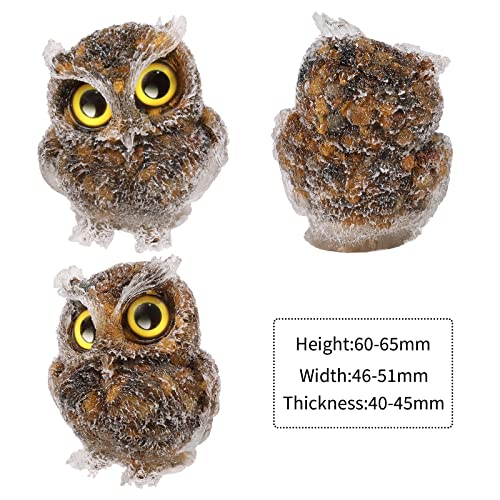 KYEYGWO Tiger's Eye Cute Crystal Owl Figure Ornaments Decorative Resin Bird Statues for Home Office Table Mini Stone Animal Sculpture Talisman Micro Landscape - Image 2