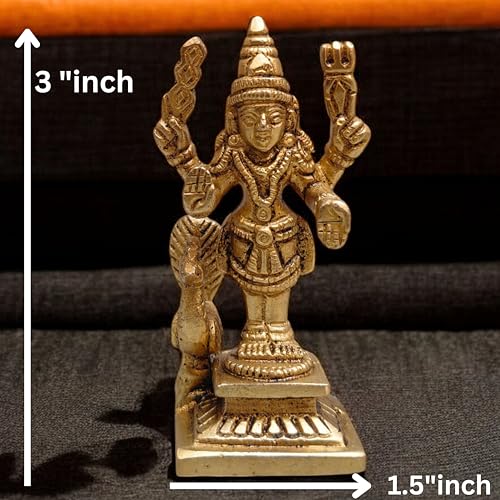 Estatua de Lord Murugan en Latón de 3 Pulgadas miniatura 2
