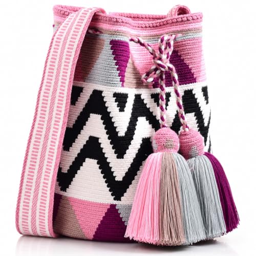 Image of WYOU Designer Collection Wayuu Hand-Crochet Hippie Purse, Summer Crossbody Boho Bags for Women, Classy Crochet Beach bag