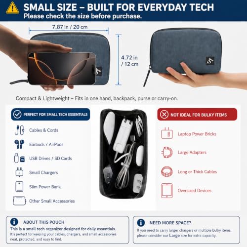 Small Electronics Organizer Travel Case