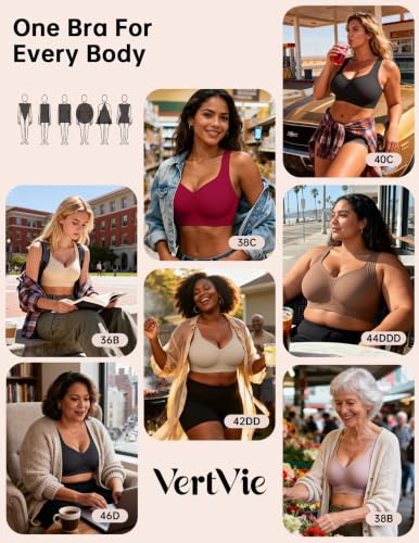 Image of Vertvie Jelly Bras for Women No Underwire Minimizer Support | Plus Size Older Lift, Full Coverage & Smoothing Back, Push Up, Separation & Supportive, Soft Comfy Seamless Wireless Bralette