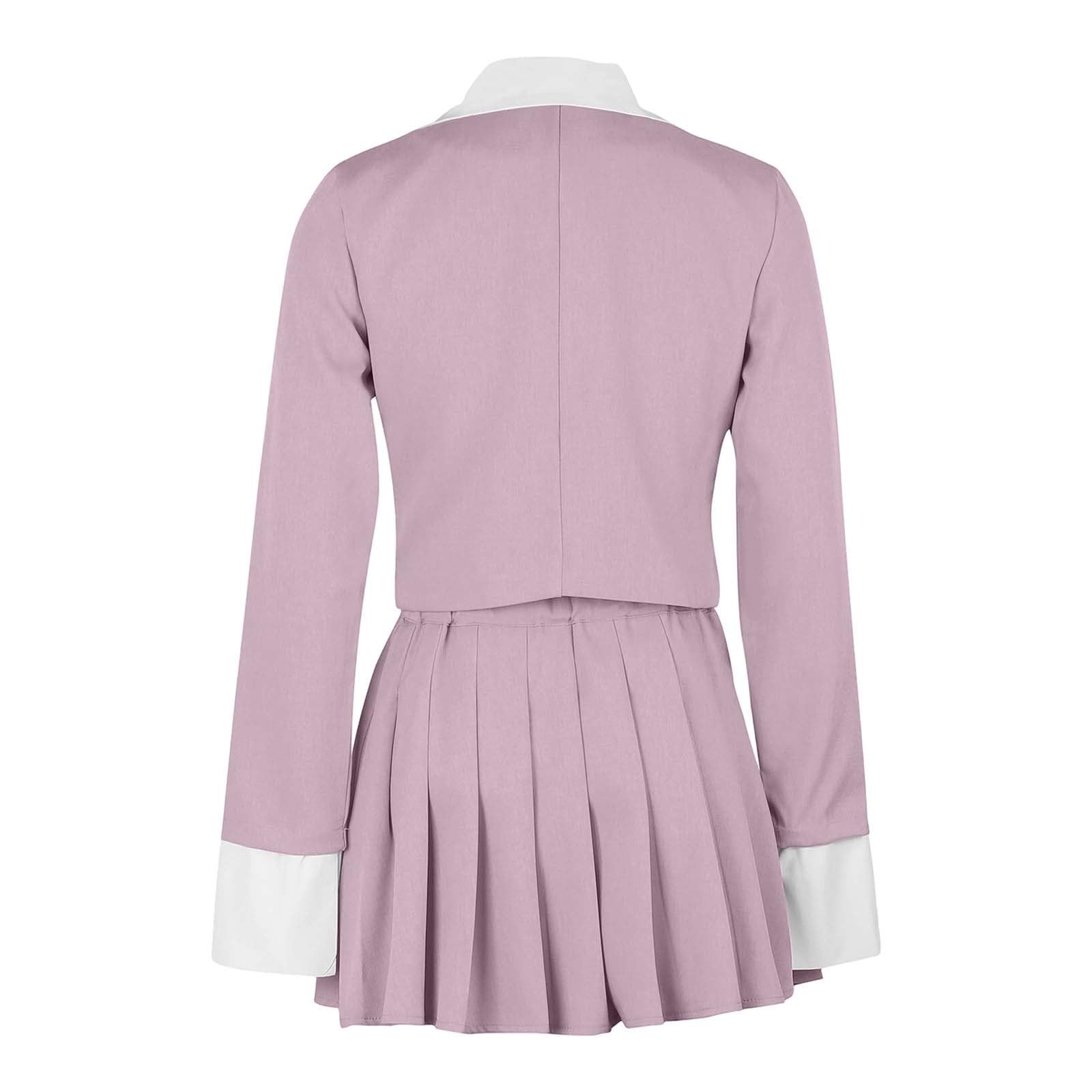 Conjunto de camiseta y falda para mujer de 2 piezas y combinaciones de falda con falda plisada y chaqueta entallada para trajes formales de negocios y carrera