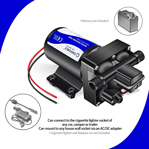 Image of 12V DC RV Fresh Water Booster Pump - 5 GPM, 70 PSI, Self Priming, Diaphragm Washdown Pump for Boats