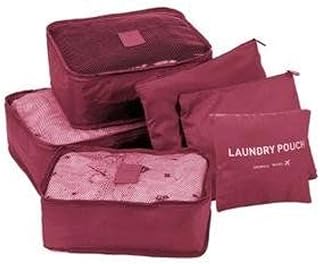 KIT ORGANIZADOR DE MALA DE VIAGEM 6 SACOS BOLSAS ORGANIZADOR MALA ROUPAS BAGAGEM VIAGEM AZUL-CLARO, AZUL-ESCURO, CINZA-CLARO, LARANJA, PRETO, ROSA PINK, ROSA-CLARO, SALMÃO, VINHO (Azul-Escuro)