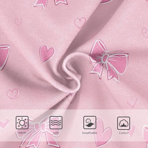 Wusikd Pink0 Bows Heart Girls' Underwear Cotton Girls Briefs Soft Toddler Underwear 2T3