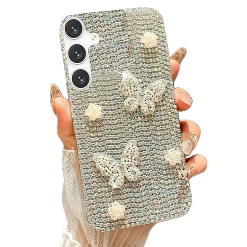 Rnrieyta Miagon Coque Papillon Diamant pour Samsung Galaxy S26 Plus,Strass Glitter 3D Fait Maison Bling Brillant Paillette Silicone Étui Housse Couverture...