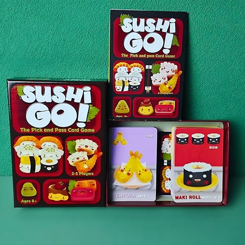 Image of Tickles Sushi Go Family Board Game with 108 Cards | Fast-Paced Pick & Pass Party Game for Kids, Friends & Family Game Nights Fun | Ages 8+ Years | Players 2-5