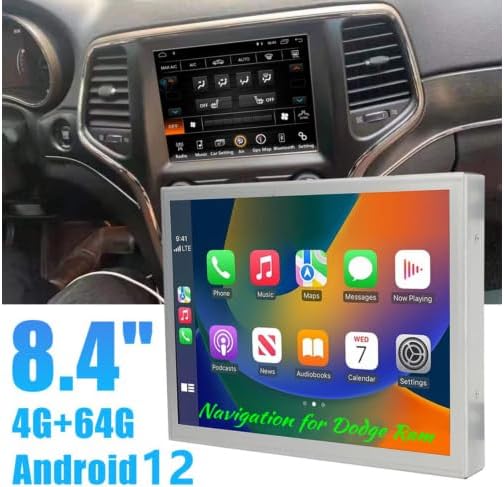 Zcargel 8.4 inch Android 14 Car Stereo installed in a vehicle dashboard, displaying its user interface.