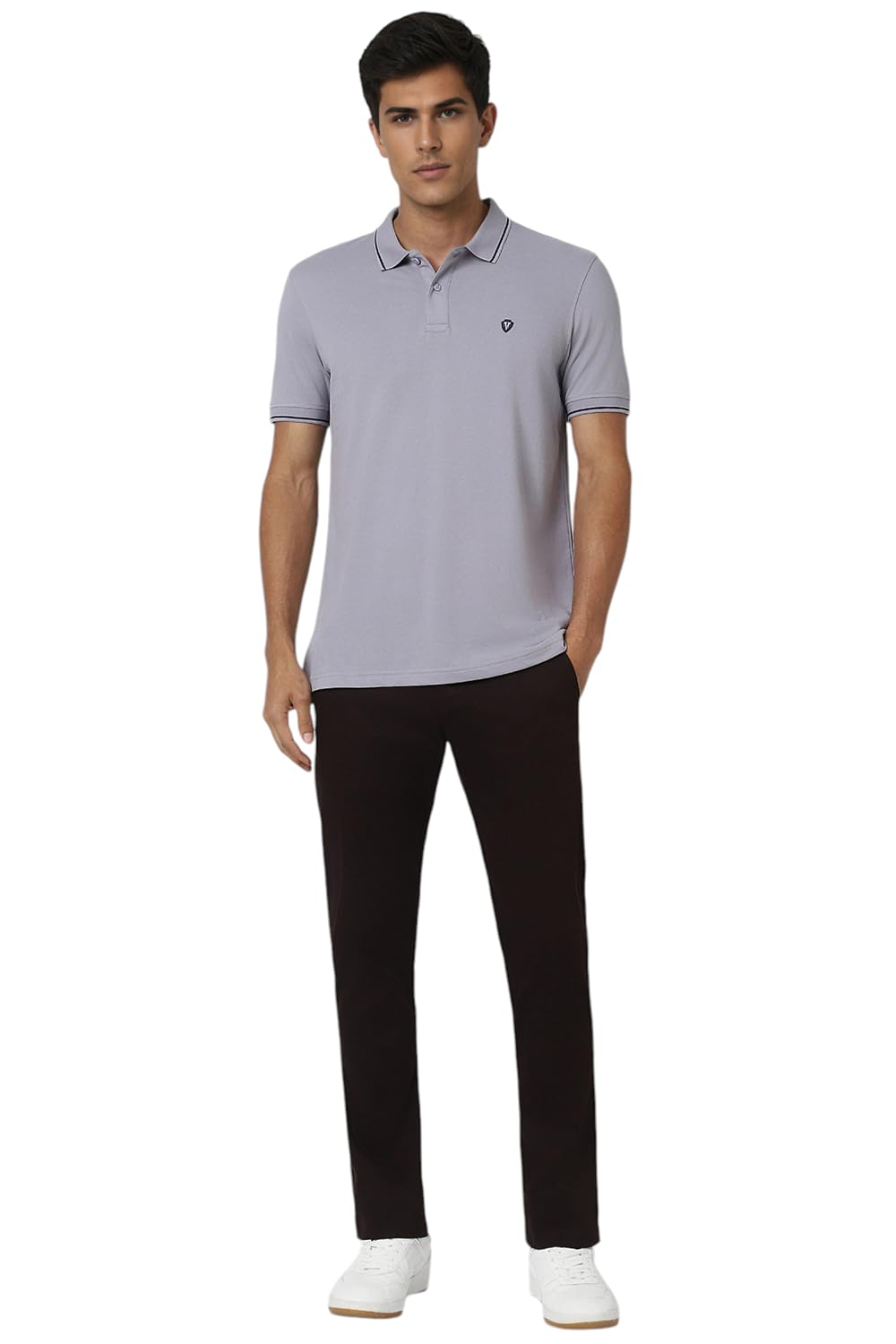 Van Heusen Men's Polycotton Regular Fit T-Shirt (VSKPURGPR26049_Lilac, Medium - Image 5 thumbnail